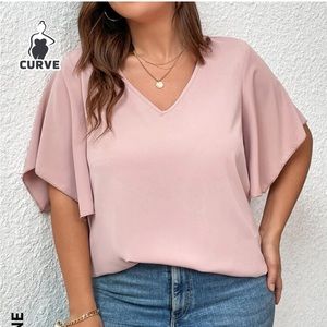 SHEIN LUNE Plus Butterfly Sleeve Blouse